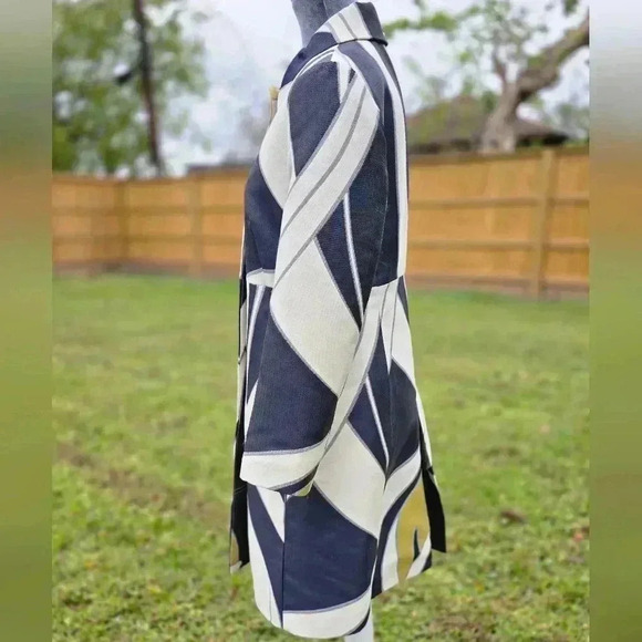 Mod Coat Ann Taylor Jacquard Vintage Inspired Abstract Print - Picture 7 of 16